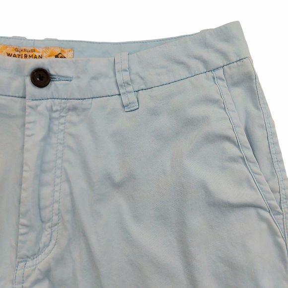 Quiksilver Waterman Collection Shorts Mens 32 Light Blue Casual Chino Beach - Picture 3 of 9